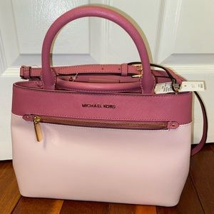 New with tags Michael Kors “Hailee” leather satchel.